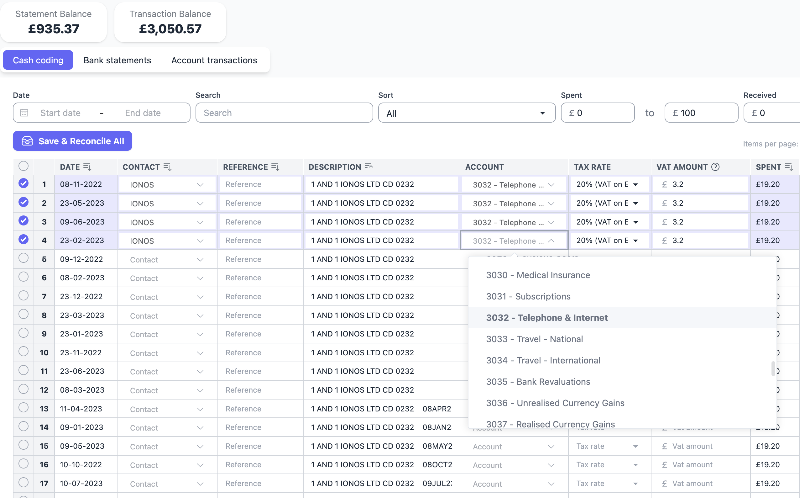 KeyxPro Fast Cash Coding Feature - Quick and efficient transaction categorization